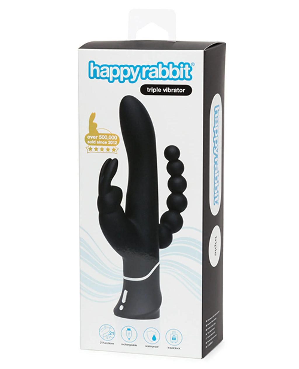 HAPPY RABBIT TRIPLE CURVE RECHARGEABLE RABBIT BLACK