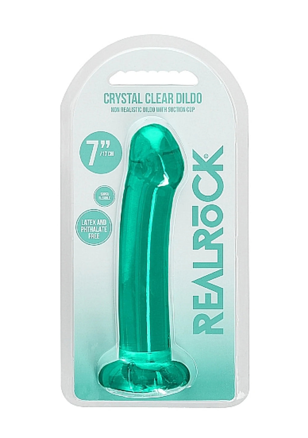 REALROCK NON REALISTIC DILDO W SUCTION CUP 6.7IN TURQUOISE