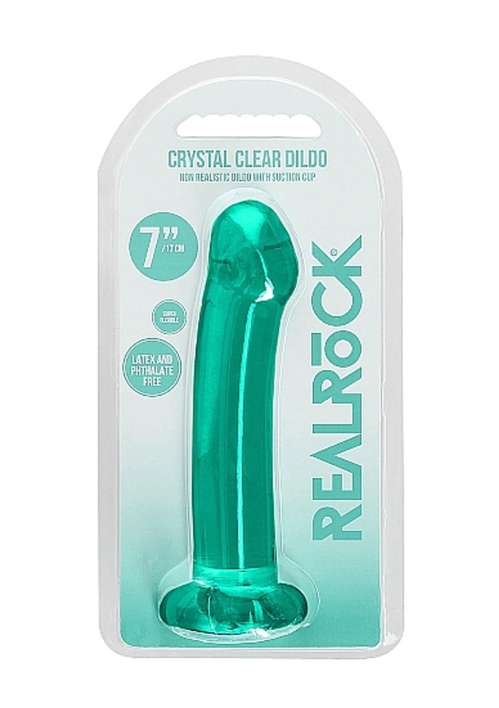 REALROCK NON REALISTIC DILDO W SUCTION CUP 6.7IN TURQUOISE