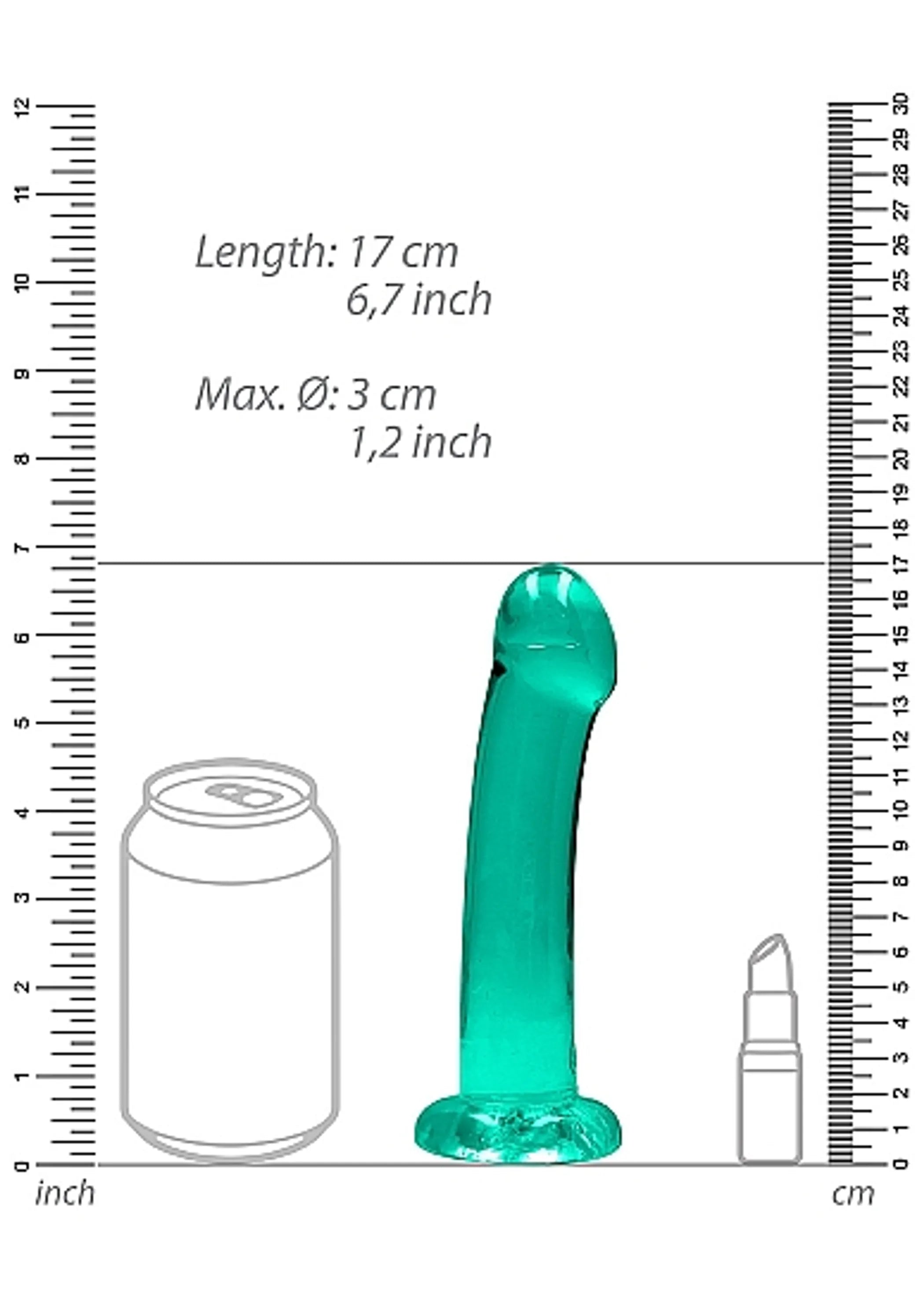 REALROCK NON REALISTIC DILDO W SUCTION CUP 6.7IN TURQUOISE