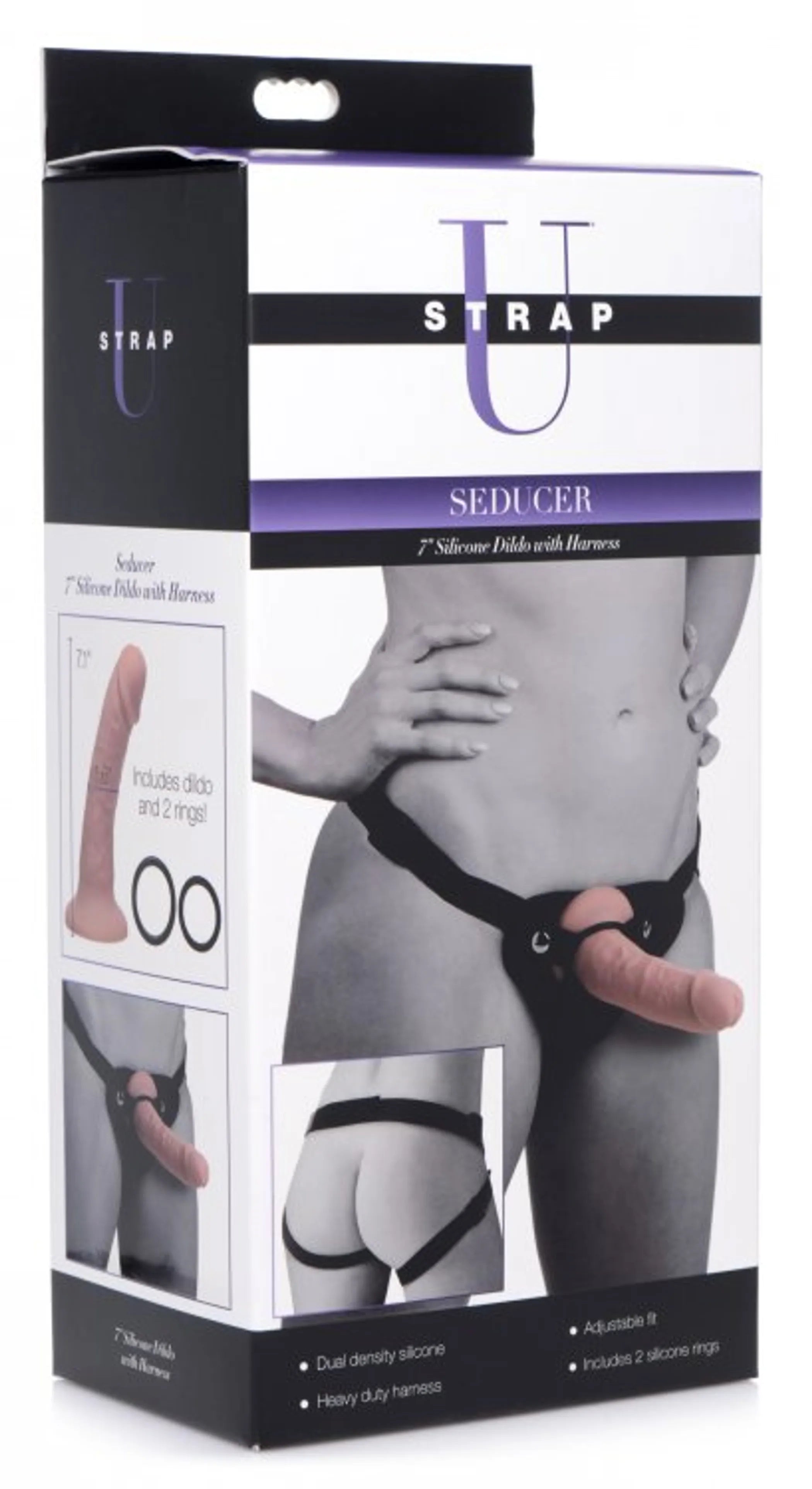 STRAP U SEDUCER 7IN SILICONE DILDO W/ HARNESS