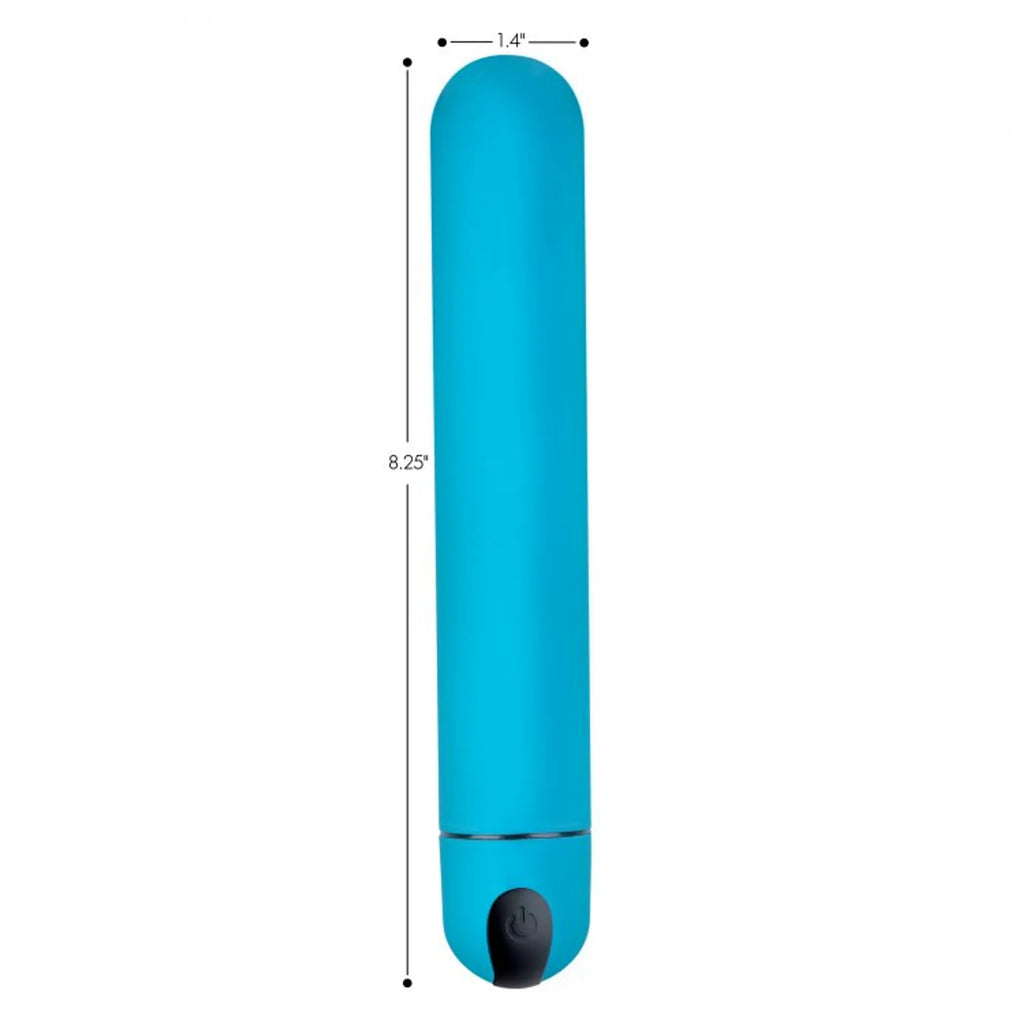 Bang! XL Vibrating Bullet – Blue
* 3 vibration speeds
* USB rechargeable
* Waterproof
* Material: Phthalate-free ABS plastic (non-porous)
* Easy to clean with mild soap or toy cleaner
* Measurements: 8.25" total length | 7" insurable | 1.4" diameter
Vyxins.com