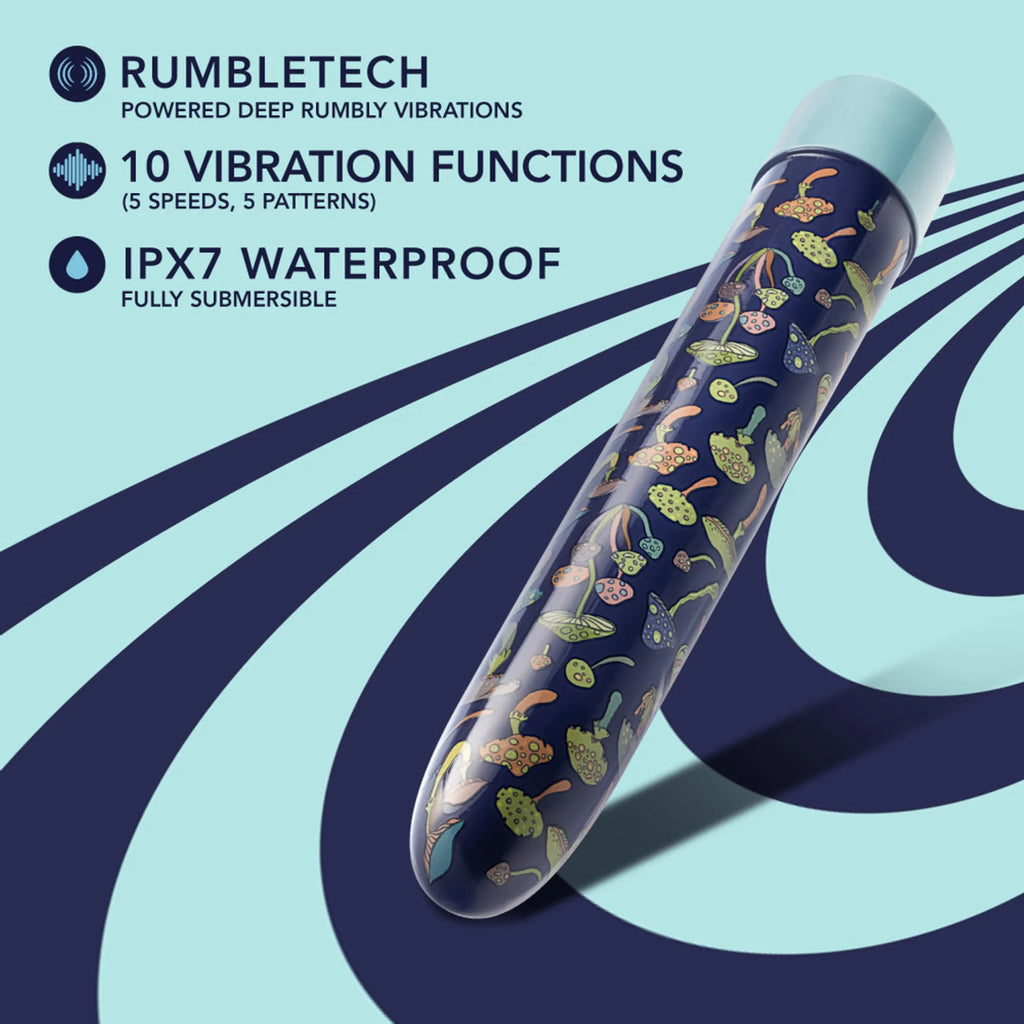 10 vibration modes: 5 speeds + 5 patterns
• Slim, 7" lightweight design (5.75" insertable)
• Raised dual-button controls for easy customization
• USB rechargeable with Magna Charge
• IPX7 waterproof for bath or shower play
• Body-safe ABS, phthalate-free,
Vyxins.com