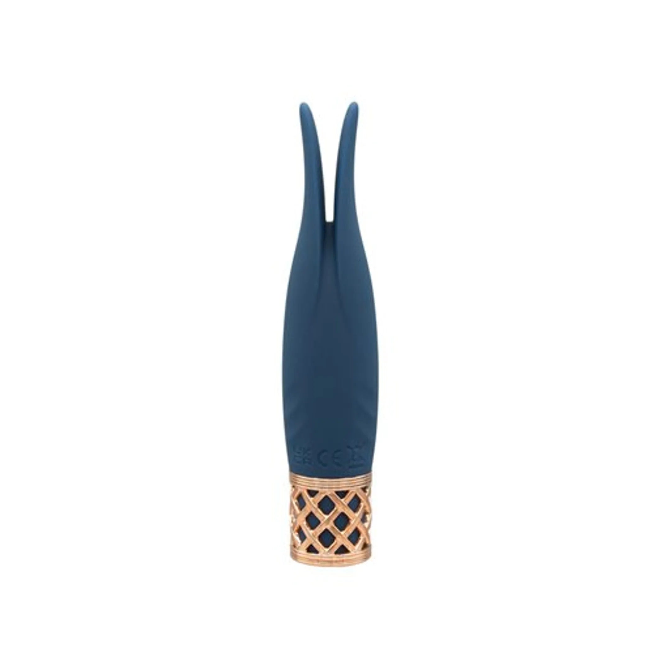 • Flicking, flexible rabbit-ear tips
• Powerful, targeted vibrations
• Press-and-hold incremental speed control
• Silky, body-safe silicone
• Waterproof  travel-lock ready
• Light-up LED base with rose-gold detail
• Magnetic USB rechargeable (up to 1.5 hrs play)

Size: 5" L x 1" W
Vyxins.com